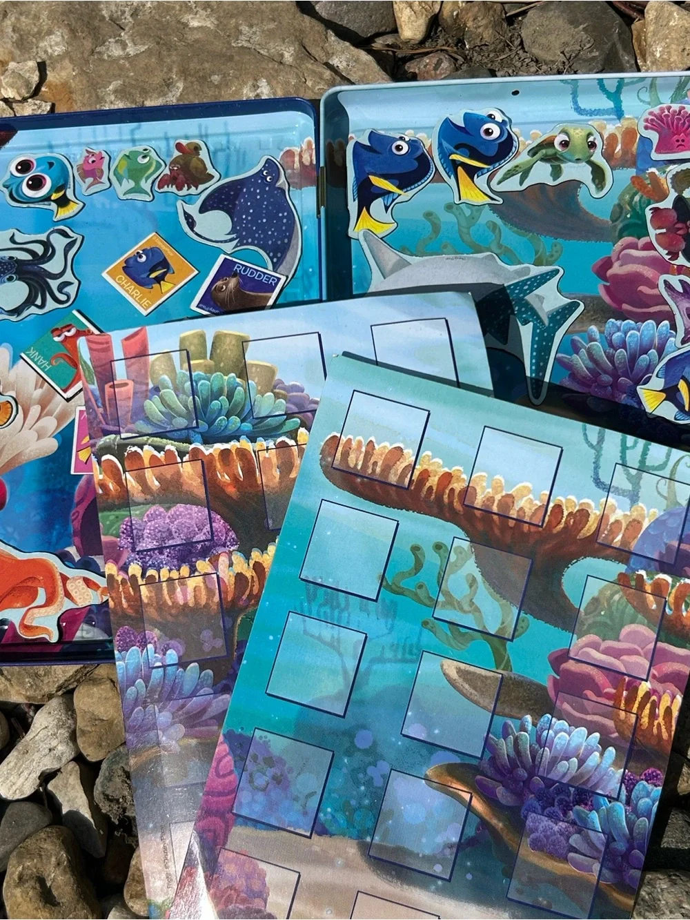 🩶5/$30 Disney Finding Dory Travel Activity Magnetic Tin & Game Card Travel Set